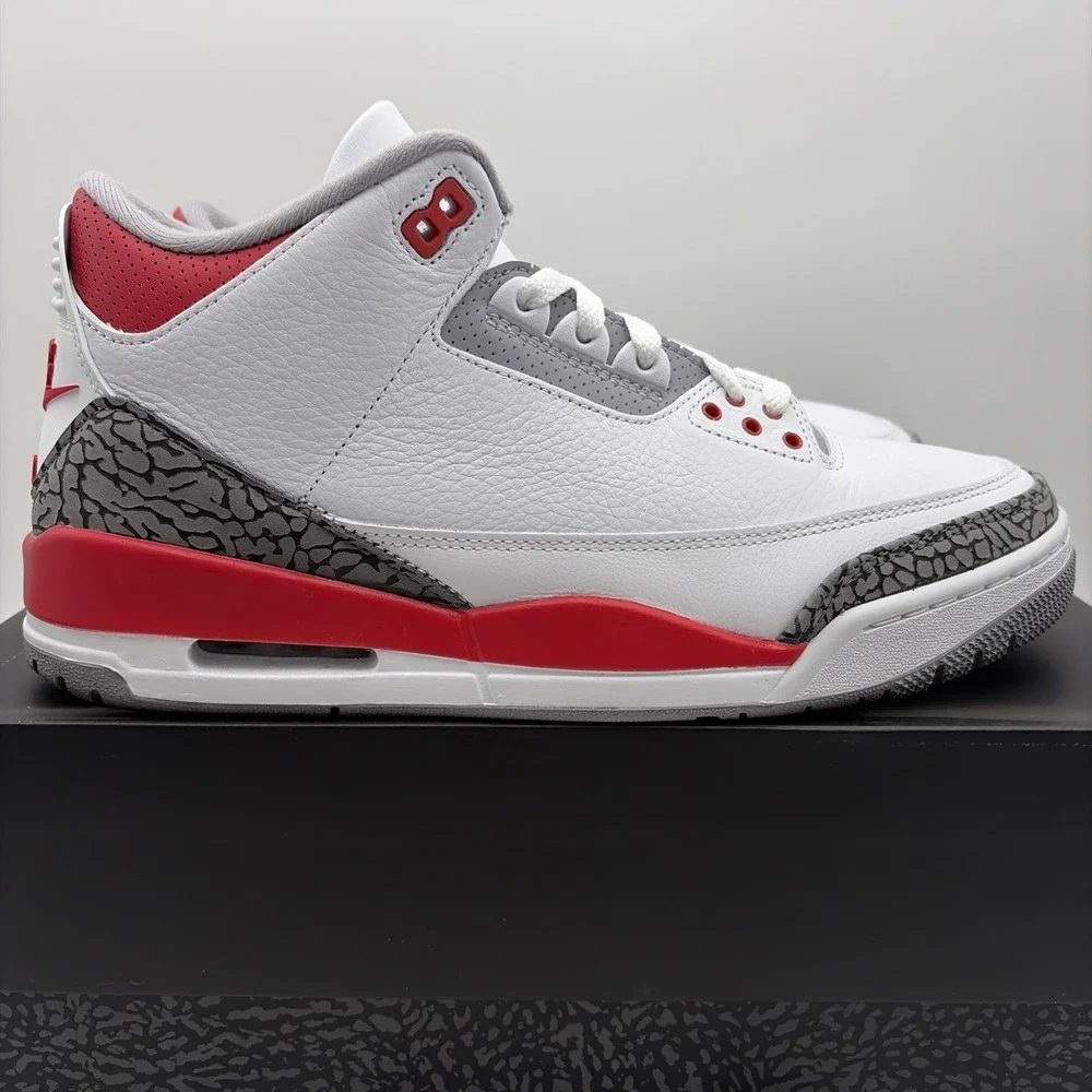 Jordan 3 Retro Fire Red 2022 Mens Size 10 White Red DN3707-160